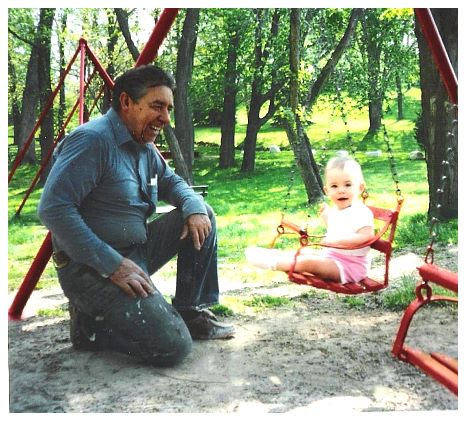 1987.. Rob, in best blue jeans, and granddaughter Katie.jpg